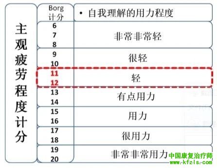  Borg主观疲劳程度计分