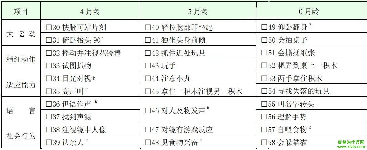 0-6岁儿童发育行为评估量表