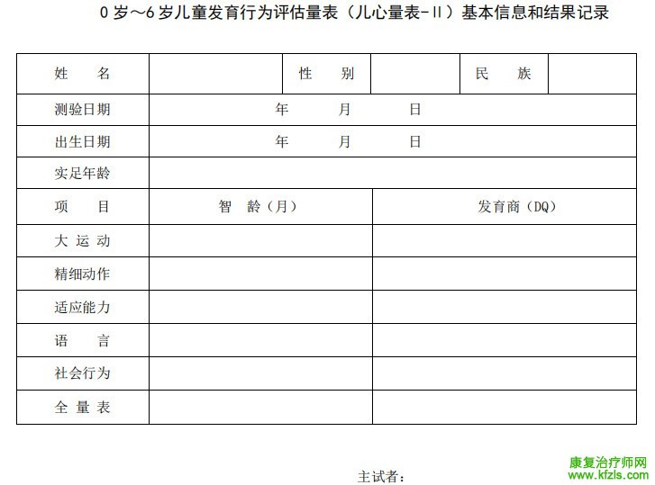 0-6岁儿童发育行为评估量表