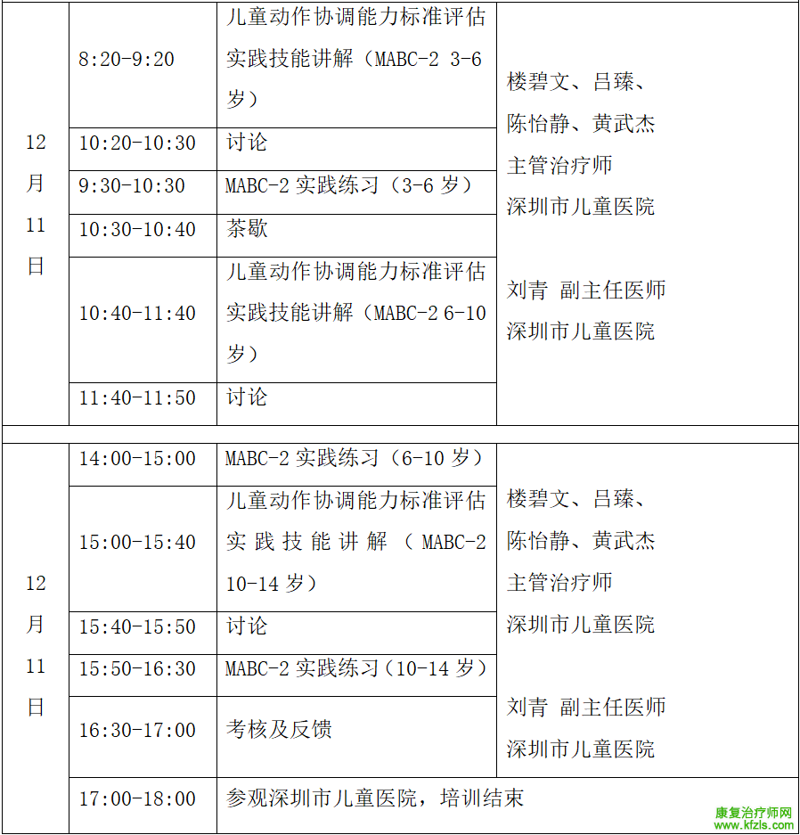 关于举办中国康复医学会发育性协调障碍筛查评估与康复培训班的通知