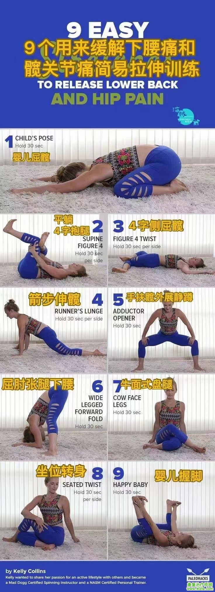 9个用来缓解下腰痛和髋关节痛简易拉伸训练